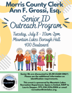 Senior and Veteran ID Event at Borough Hall @ Borough Hall | Mountain Lakes | New Jersey | United States